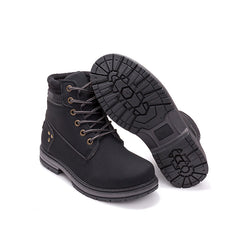 秋と冬の女性のブーツハイトップレザーワークブーツ