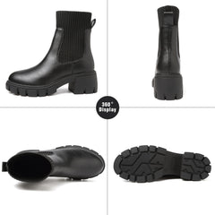 ブーツ レディース サイドゴアブーツ 厚底ブーツ レディース ショートブーツ 黒 ミドル丈 ソックスブーツ ニットブーツ エンジニアブーツ ハイカット 秋 冬用 ワークブーツ アンクルブーツ 革靴 防水