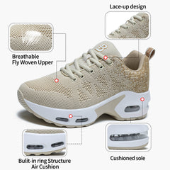 Womens Orthopedic Trainers Running Shoes Air Cushion Athletic Sports Lightweight Walking Sneakers Mesh Breathable Ladies Nursing Work Arch Support Plantar Fasciitis Jogging Shoes