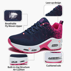 Womens Orthopedic Trainers Running Shoes Air Cushion Athletic Sports Lightweight Walking Sneakers Mesh Breathable Ladies Nursing Work Arch Support Plantar Fasciitis Jogging Shoes