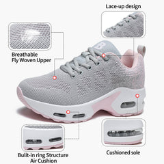 Womens Orthopedic Trainers Running Shoes Air Cushion Athletic Sports Lightweight Walking Sneakers Mesh Breathable Ladies Nursing Work Arch Support Plantar Fasciitis Jogging Shoes