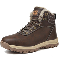 ziitop Winter Snow Boots Mens Walking Boots Waterproof Hiking Boots Warm Ankle Boots Mid Lace-up Non-Slip Outdoor Trekking Shoes