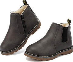GoodValue Kids Boots Boys Snow Boots Girls Winter Boots Waterproof Lightweight Fur Lined Side Zipper Ankle Boots Baby Winter Shoes Walking Boots (Toddler/Little Kid/Big Kid)