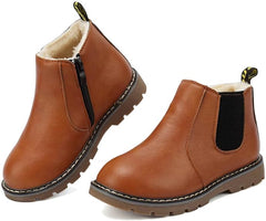 GoodValue Kids Boots Boys Snow Boots Girls Winter Boots Waterproof Lightweight Fur Lined Side Zipper Ankle Boots Baby Winter Shoes Walking Boots (Toddler/Little Kid/Big Kid)