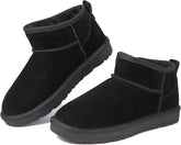 todaysunny Mini Boots for Women Snow Boots Suede Leather Winter Boots Warm Fur Lined Short Boots Classic Womens Slip on Ankle Boots Anti-Slip Indoor Outdoor Ladies Walking Boots