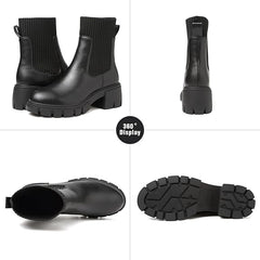 Hanani Chelsea Boots Women Black Winter Boots For Women Boots White Boots Ankle Botas white booties Para Mujer Waterproof Boots