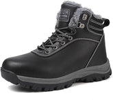 Winter Boots Men Warm Snow Boots Waterproof Hiking Boots Fur Lined Ankle Boots For Men Lightweight Anti-Slip Trekking Boots Lace-up Climping Walking Boots Outdoor Shoes