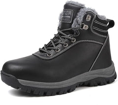 Winter Boots Men Warm Snow Boots Waterproof Hiking Boots Fur Lined Ankle Boots For Men Lightweight Anti-Slip Trekking Boots Lace-up Climping Walking Boots Outdoor Shoes