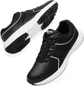 Golf Shoes for Men– Black/White/White-Grey Mens Golf Shoes Spikeless Size 7.5-12.5
