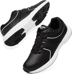Golf Shoes for Men– Black/White/White-Grey Mens Golf Shoes Spikeless Size 7.5-12.5