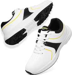 Golf Shoes for Men– Black/White/White-Grey Mens Golf Shoes Spikeless Size 7.5-12.5