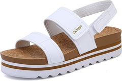 ziitop Sandals Womens Summer Platform Sandals For Women Arch Support Beach Sandals With Orthotic Cork Footbed Adjustable Lightweight Thick Sole Casual Comfortable Cushioned Fashion Sandals