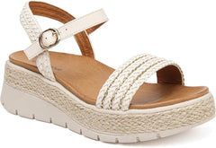 GoodValue Womens Platform Sandals Wedge Adjustable Ankle Strap Open Toe Arch Support Cushioned Footbed Comfortable Summer Sandals