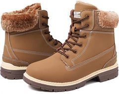 ziitop Womens Snow Boots Waterproof Winter Boots Fur Lined Warm Hiking Boots Ladies Lace Up Walking Boots Anti-Slip Lightweight Outdoor Ankle Boots