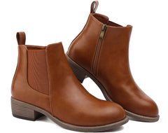 Maxome Stiefeletten Damen Knöchelstiefel Mit Reißverschluss Wasserdichte Leder Stiefeletten Stylische Chelsea Boots Mit Niedrigem Absatz Spitze Zehen Freizeitschuhe Herbst Winter Damenstiefel Schwarz