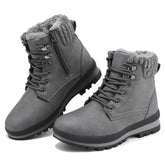 Hanani Damen Winterstiefel Gefüttert Wasserabweisend, Leichte Schneestiefeletten Damen Warm Rutschfest mit Reißverschluss und Schnürung, Snow Boots Kurzschaft mit Profilsohle