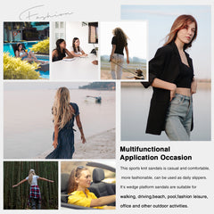 Supmix Sandals Womens Summer Washable Slingback Orthopedic Slide Sport Sandals With Arch Support Platform Wedge Sandals Walking Sandals Beach Water Shoes Casual Thick Bottom Comfy Knit Sandals