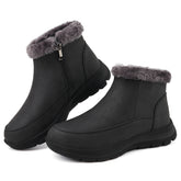 Womens Winter Boots Waterproof Snow Boots Cozy Fur Lined Ankle Boots Side Zip Short Booties