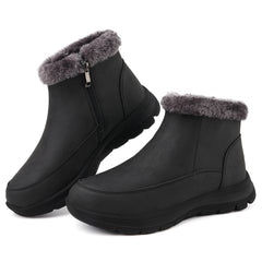 Womens Winter Boots Waterproof Snow Boots Cozy Fur Lined Ankle Boots Side Zip Short Booties
