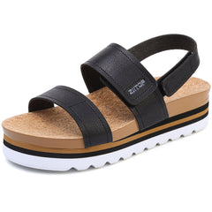 ziitop Platform Sandals for Women Orthopedic Sandals Ladies Wedge Wide Fit Cork Footbed Adjustable Strappy Open Toe Chunky Beach Summer Shoes