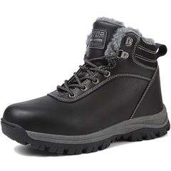 ziitop Winter Snow Boots Mens Walking Boots Waterproof Hiking Boots Warm Ankle Boots Mid Lace-up Non-Slip Outdoor Trekking Shoes
