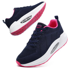 Womens Walking Trainers Orthopedic Walking Shoes Air Cushion Lightweight Walking Shoes Breathable Running Sneakers Rocker Sole Shoes Non Slip Sports Shoes Womens Gym Training Shoes