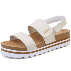 ziitop Platform Sandals for Women Orthopedic Sandals Ladies Wedge Wide Fit Cork Footbed Adjustable Strappy Open Toe Chunky Beach Summer Shoes