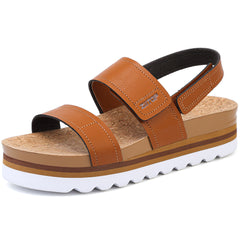 ziitop Platform Sandals for Women Orthopedic Sandals Ladies Wedge Wide Fit Cork Footbed Adjustable Strappy Open Toe Chunky Beach Summer Shoes