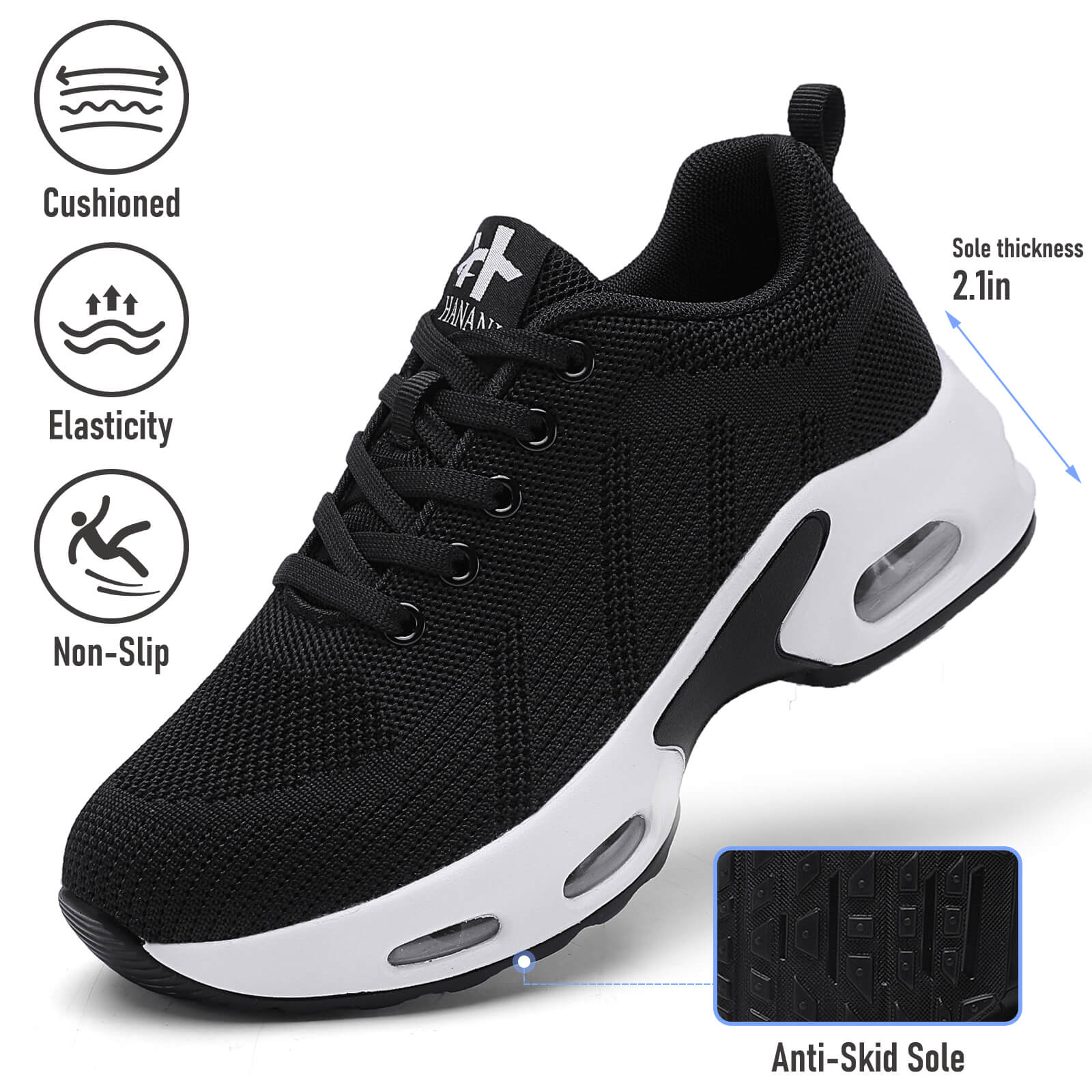 【Hanani】Womens Orthopedic Trainers Running Shoes Air Cushion Athletic Sports Lightweight Tennis Walking Sneakers Casual Mesh Breathable Ladies Fashion Plantar Fasciitis Jogging Shoes