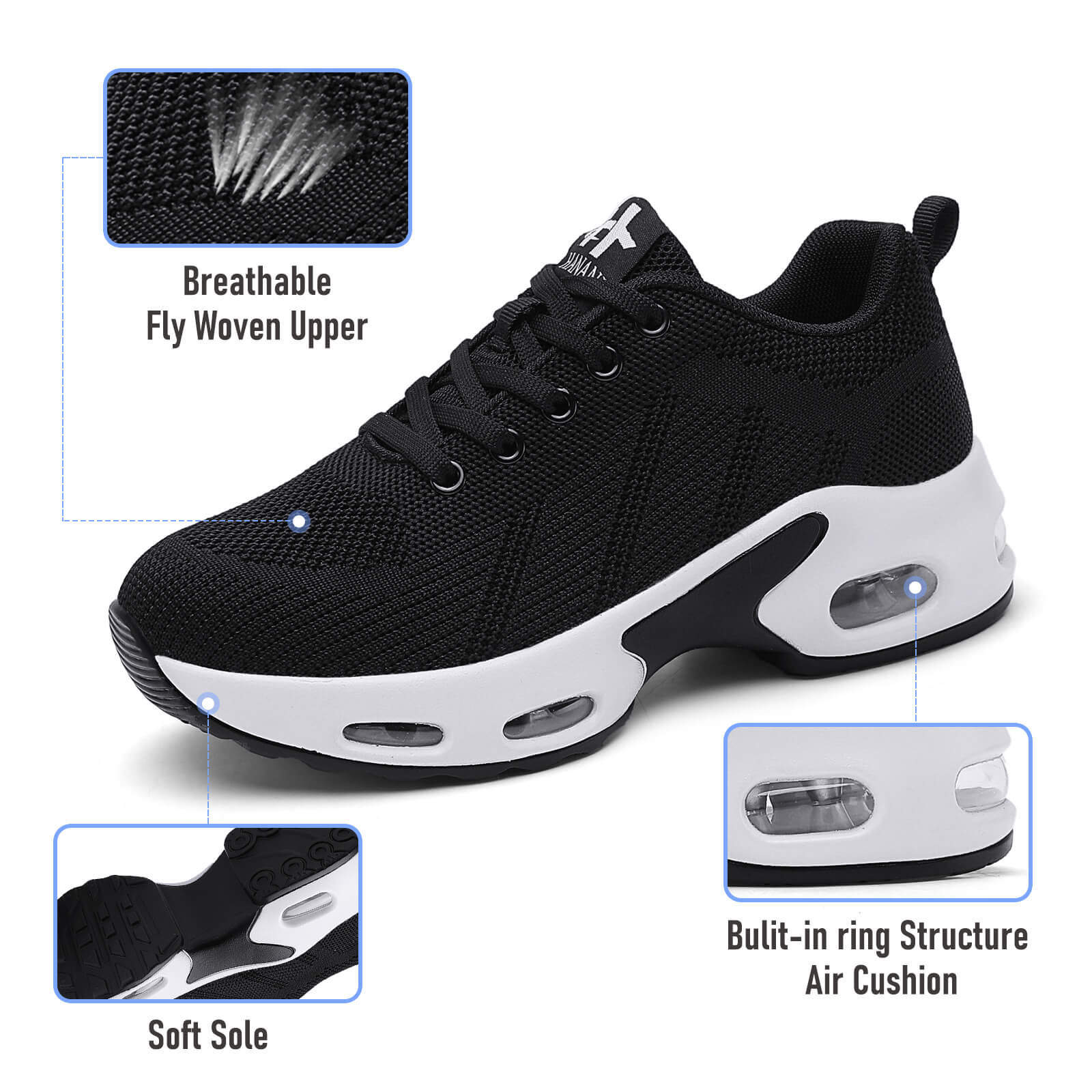 【Hanani】Womens Orthopedic Trainers Running Shoes Air Cushion Athletic Sports Lightweight Tennis Walking Sneakers Casual Mesh Breathable Ladies Fashion Plantar Fasciitis Jogging Shoes