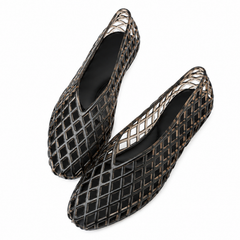 BKWHDAY Jelly Sandals for Women Ballet Flats Mesh Casual Comfortable Jellies Shoes