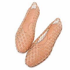 BKWHDAY Jelly Sandals for Women Ballet Flats Mesh Casual Comfortable Jellies Shoes
