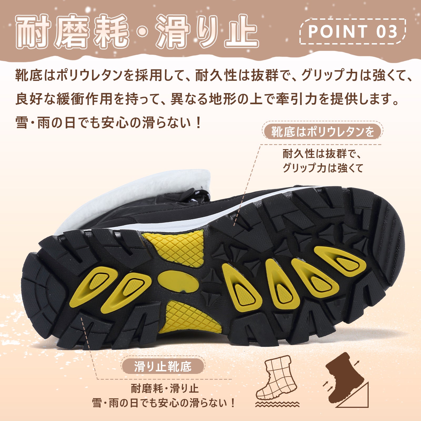 [todaysunny] スノーブーツ レディース スノーシューズ 防寒靴 冬用ブーツ 裏起毛 ボア 暖かい 防寒ブーツ 綿靴 冬靴 防水 防滑 Winter Snow Boots ハイカット アウトドア トレッキングシューズ 登山靴 雪靴