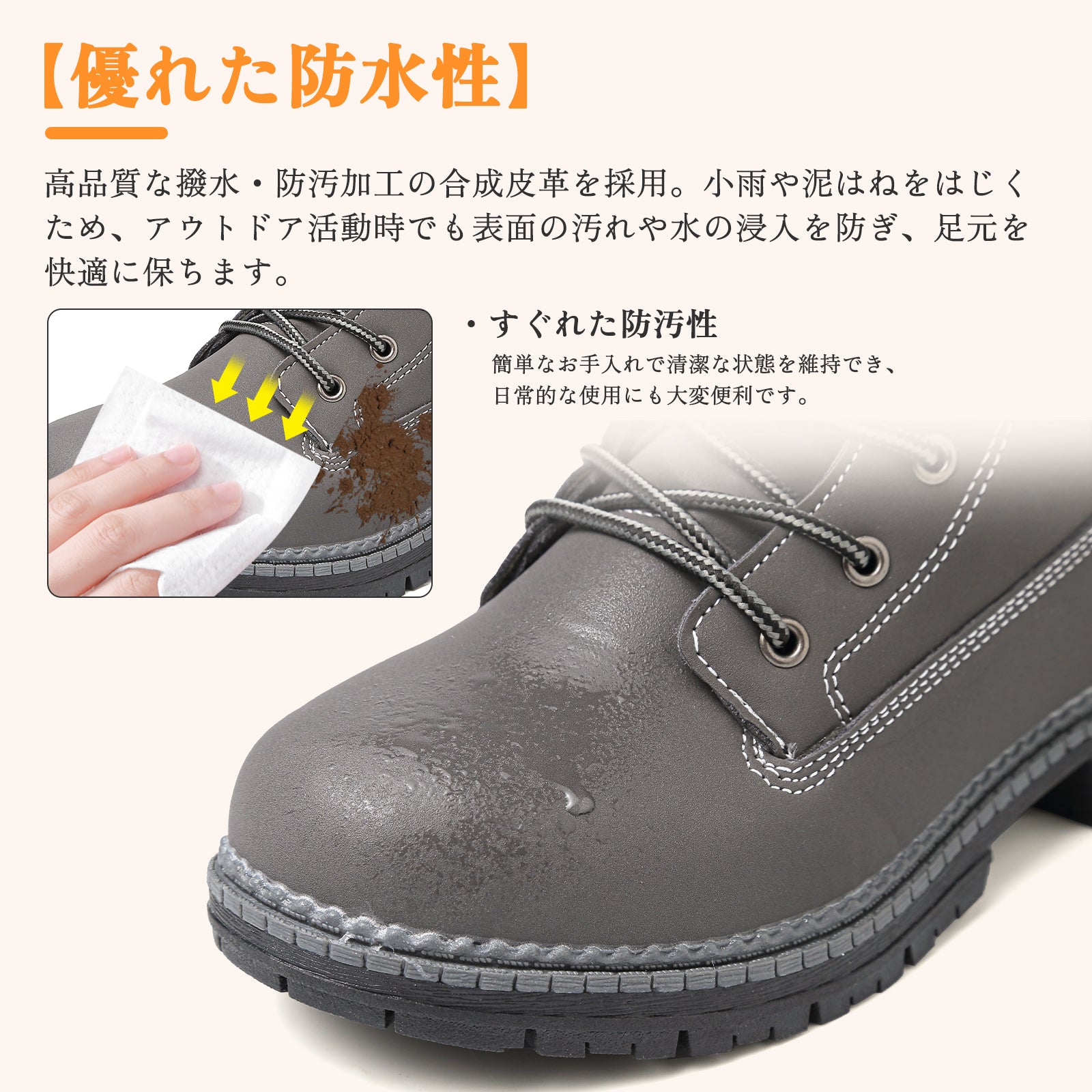 [Maxome] ブーツ レディース ショートブーツ 歩きやすい 黒 厚底 靴 秋 冬用 防水 防滑 ハイカット レースアップ 編み上げ ウォーキングシューズ アウトドア 通勤 通学 boots for women
