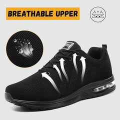 【Bravover】Safety Shoes for Mens Womens Work Steel Toe Shoes Lightweight Industrial & Construction Indestructible Safety Comfortable Shoes Puncture Proof Shoes
