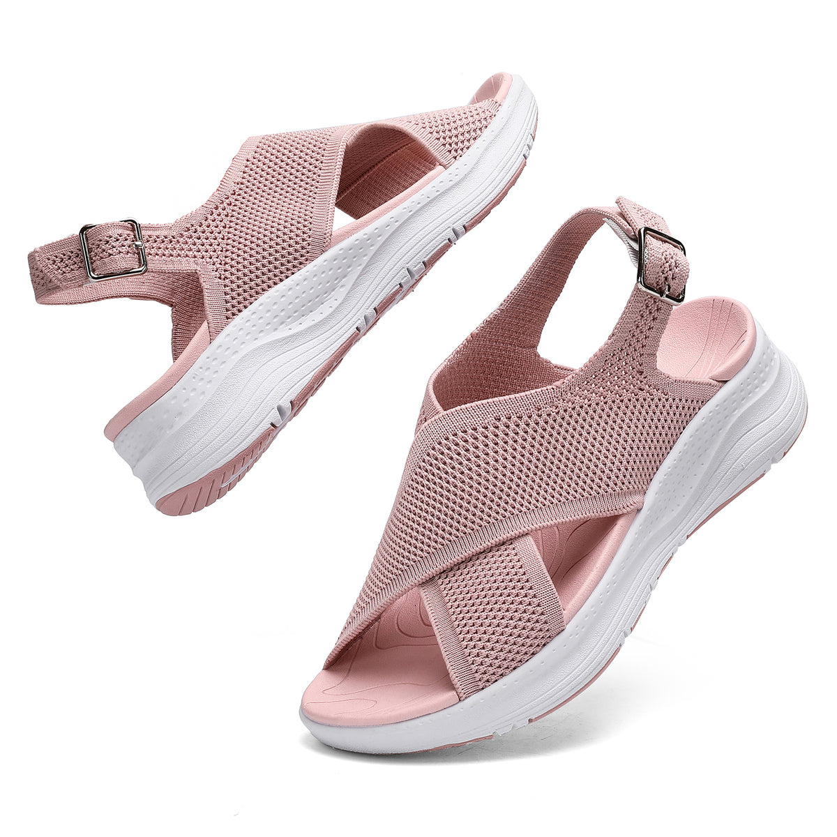 Hanani Womens Orthopedic Sandals Adjustable Strap Sandals Arch Support Ladies Summer Wedge Slingback Sliders Platform Walking Shoes Washable Slide Sport Girls Casual Thick Bottom Beach Shoes