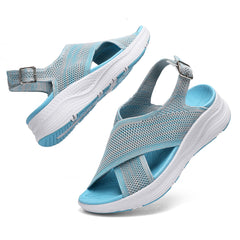 Hanani Womens Orthopedic Sandals Adjustable Strap Sandals Arch Support Ladies Summer Wedge Slingback Sliders Platform Walking Shoes Washable Slide Sport Girls Casual Thick Bottom Beach Shoes