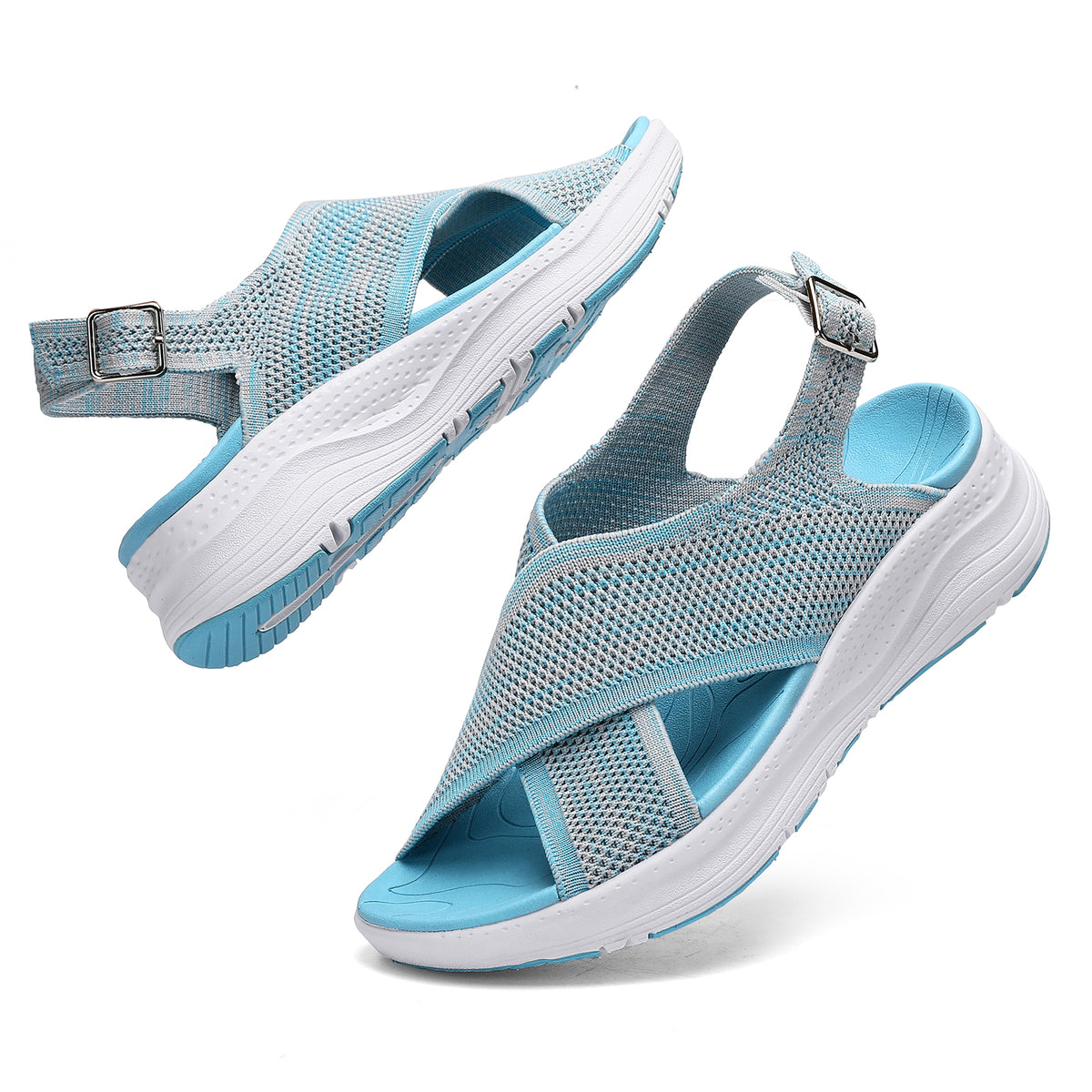 Hanani Womens Orthopedic Sandals Adjustable Strap Sandals Arch Support Ladies Summer Wedge Slingback Sliders Platform Walking Shoes Washable Slide Sport Girls Casual Thick Bottom Beach Shoes