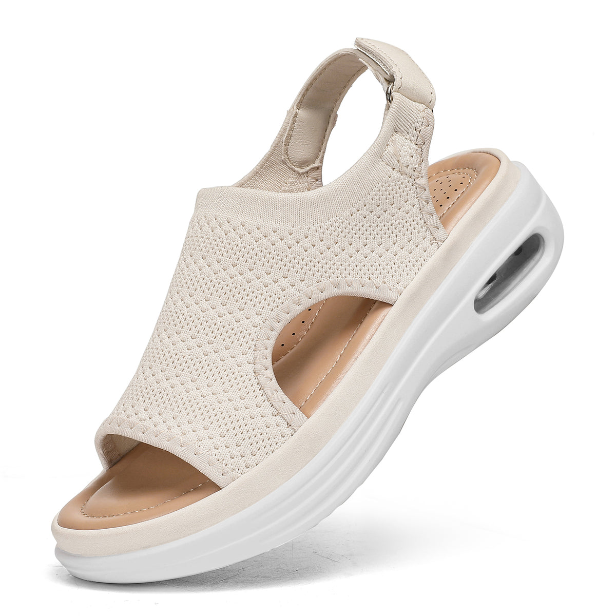 Bravover Sandals Womens Air cushion sandals Summer Washable Sport Ladies Walking Sandals Womens Wedge Platform Walking Shoes Casual Thick Bottom Comfy Beach Shoes