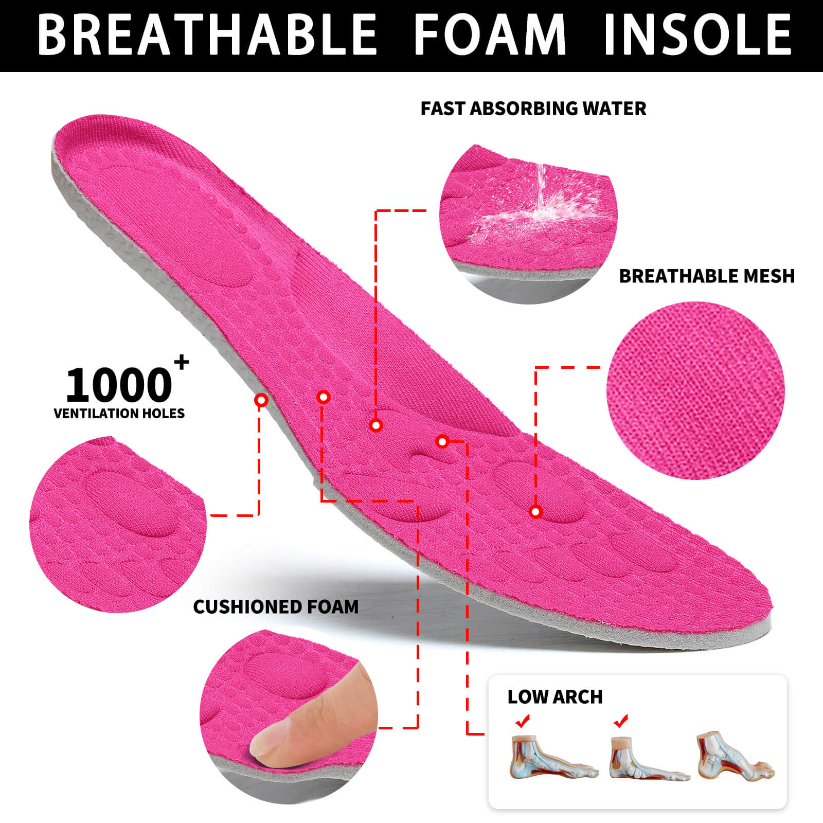 Womens Orthopedic Trainers Running Shoes Air Cushion Athletic Sports Lightweight Walking Sneakers Mesh Breathable Ladies Nursing Work Arch Support Plantar Fasciitis Jogging Shoes