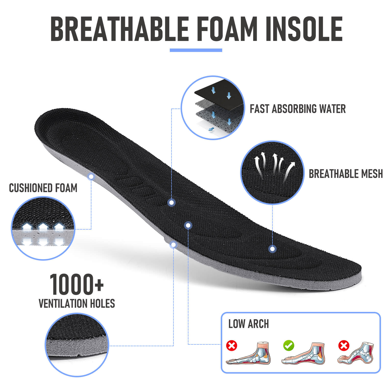 【Hanani】Womens Orthopedic Trainers Running Shoes Air Cushion Athletic Sports Lightweight Tennis Walking Sneakers Casual Mesh Breathable Ladies Fashion Plantar Fasciitis Jogging Shoes