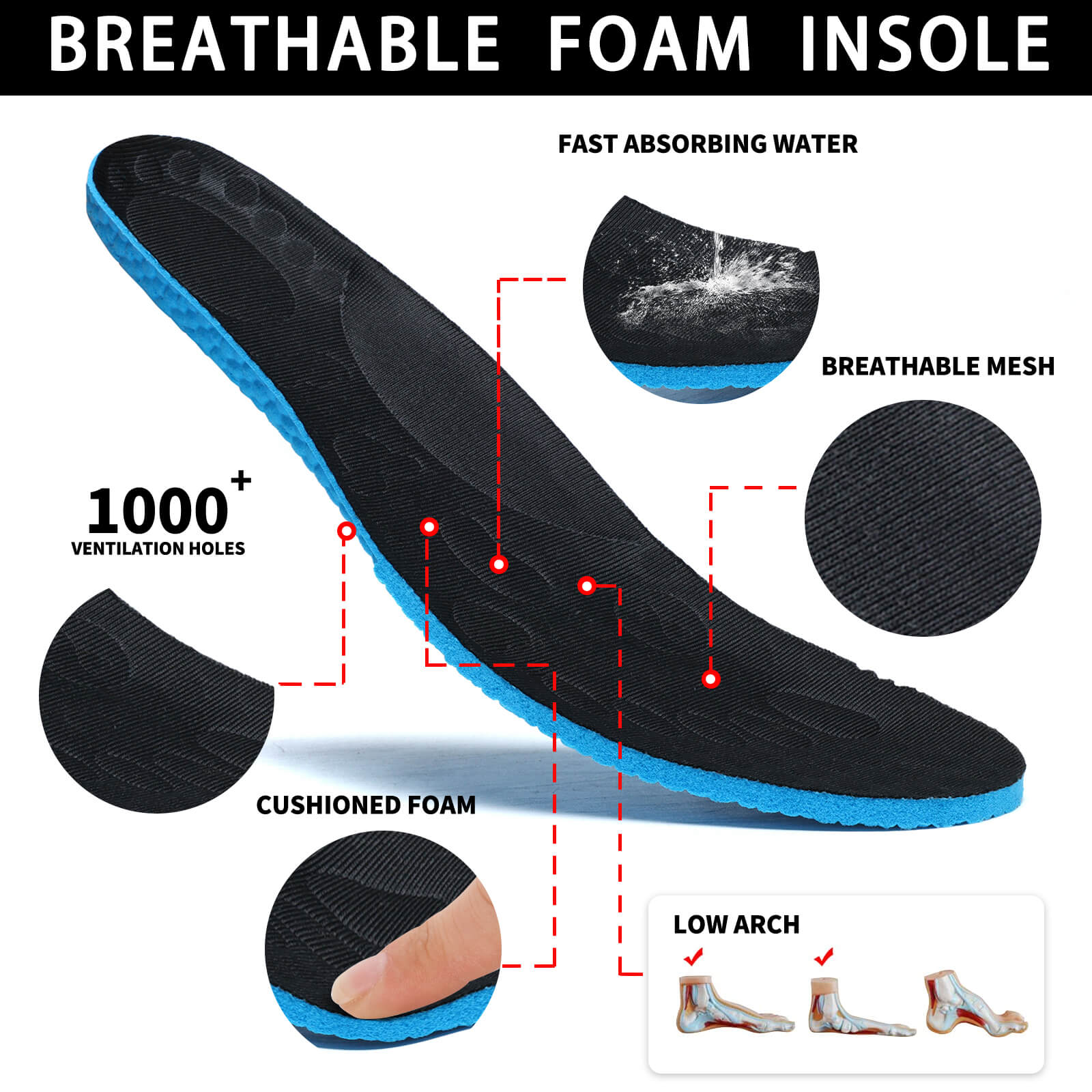 Womens Orthopedic Trainers Running Shoes Air Cushion Athletic Sports Lightweight Walking Sneakers Mesh Breathable Ladies Nursing Work Arch Support Plantar Fasciitis Jogging Shoes