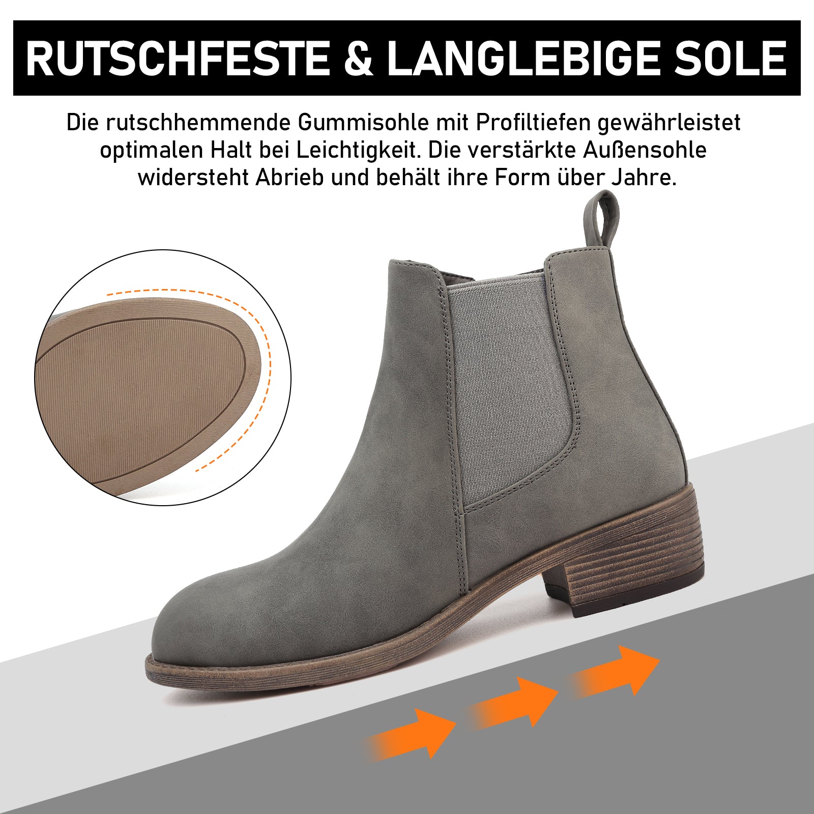 Maxome Stiefeletten Damen Knöchelstiefel Mit Reißverschluss Wasserdichte Leder Stiefeletten Stylische Chelsea Boots Mit Niedrigem Absatz Spitze Zehen Freizeitschuhe Herbst Winter Damenstiefel Schwarz
