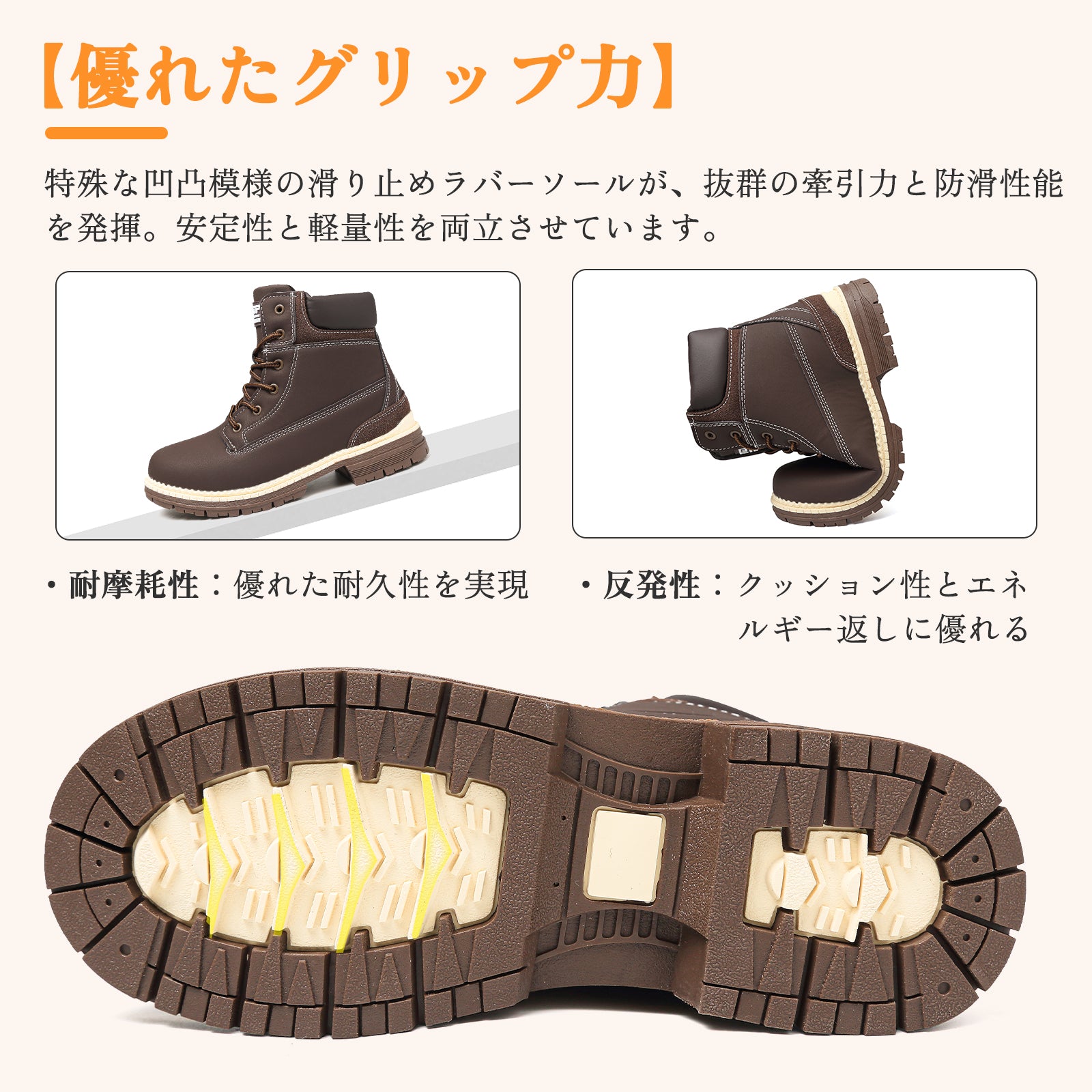[Maxome] ブーツ レディース ショートブーツ 歩きやすい 黒 厚底 靴 秋 冬用 防水 防滑 ハイカット レースアップ 編み上げ ウォーキングシューズ アウトドア 通勤 通学 boots for women