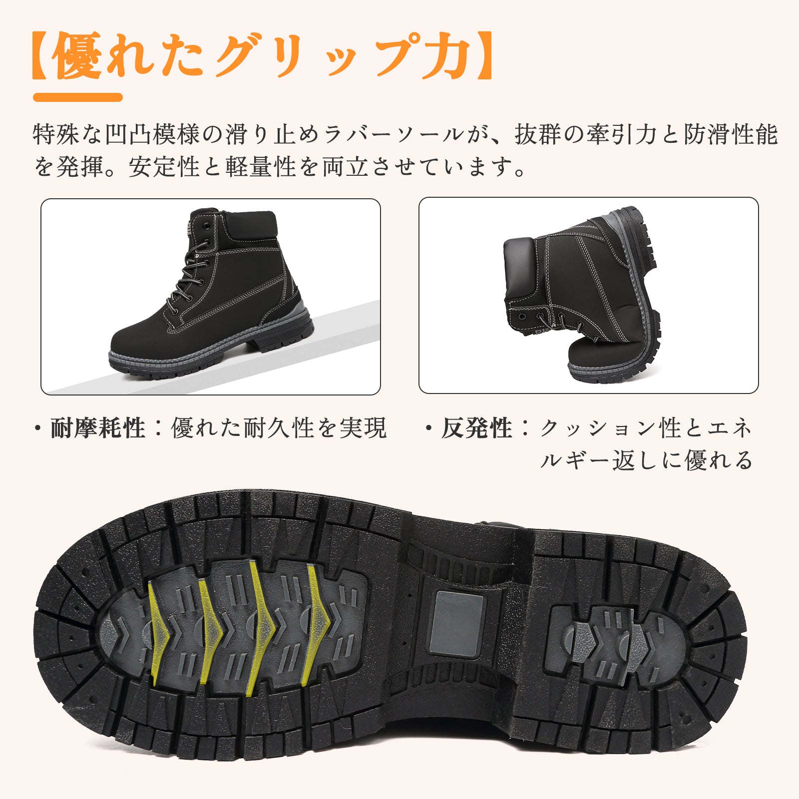 [Maxome] ブーツ レディース ショートブーツ 歩きやすい 黒 厚底 靴 秋 冬用 防水 防滑 ハイカット レースアップ 編み上げ ウォーキングシューズ アウトドア 通勤 通学 boots for women