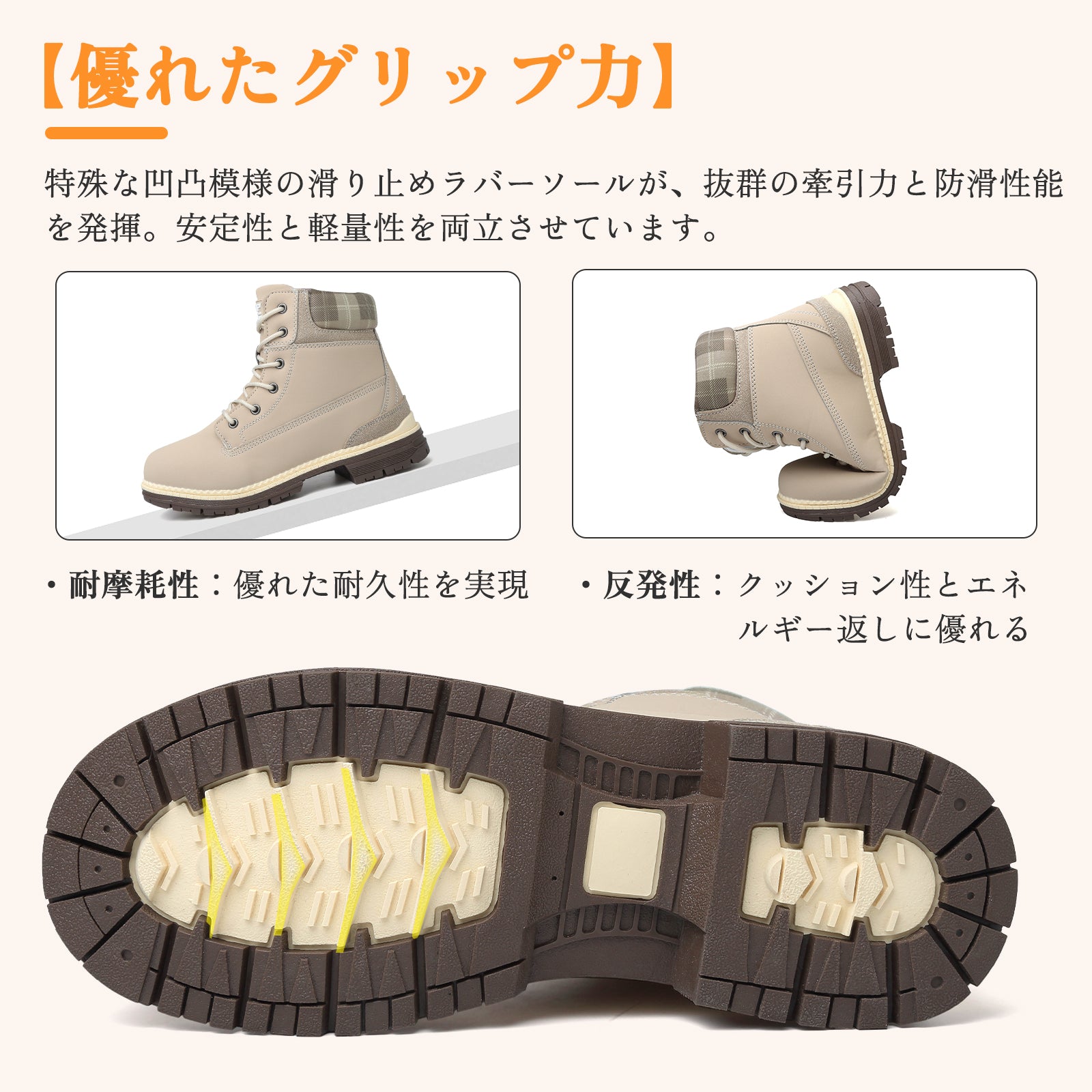 [Maxome] ブーツ レディース ショートブーツ 歩きやすい 黒 厚底 靴 秋 冬用 防水 防滑 ハイカット レースアップ 編み上げ ウォーキングシューズ アウトドア 通勤 通学 boots for women