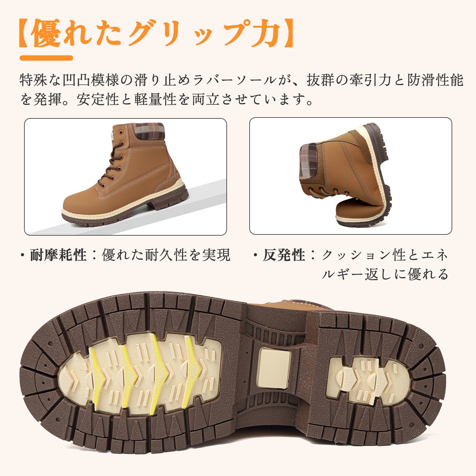 [Maxome] ブーツ レディース ショートブーツ 歩きやすい 黒 厚底 靴 秋 冬用 防水 防滑 ハイカット レースアップ 編み上げ ウォーキングシューズ アウトドア 通勤 通学 boots for women