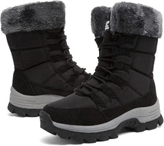 GoodValue Womens Snow Boots Winter Fur Lined Waterproof Walking Boots Lightweight Outdoor Ankle Boots Ladies Warm Shoes Anti-Slip Mid Calf Boots