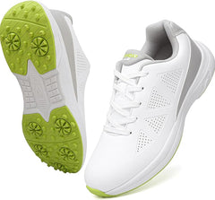 Golf Shoes for Men Size 7.5-12.5 Mens Golf Shoes Spikeless – Black/White/White-Grey