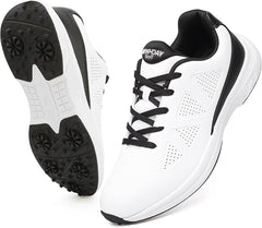 Golf Shoes for Men Size 7.5-12.5 Mens Golf Shoes Spikeless – Black/White/White-Grey